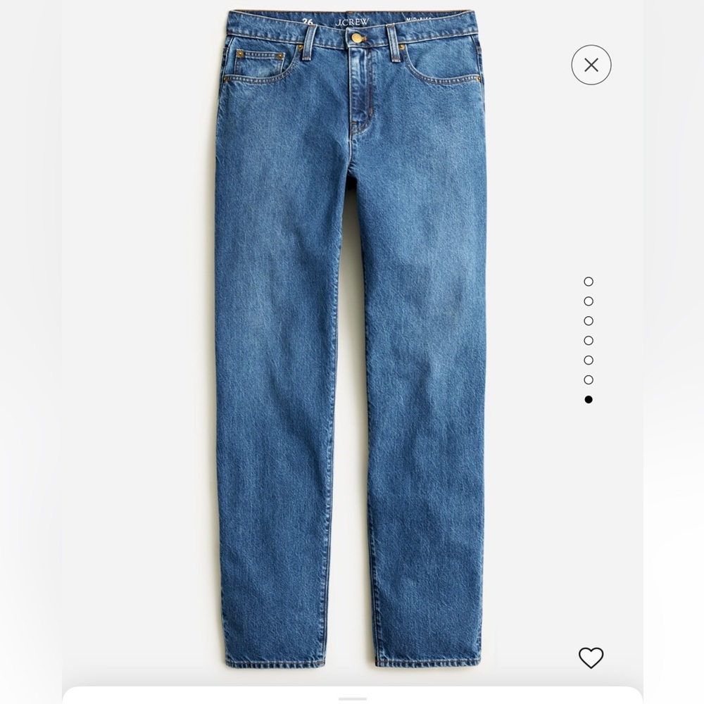 NWT J.Crew Mid-Rise Slouchy Straight Jeans Sz 33 in Turney Wash. MSRP is $148.